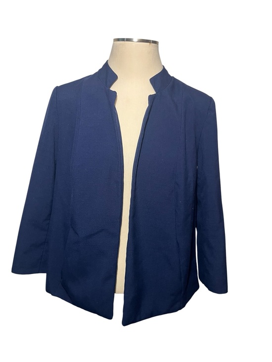 Napa Valley Jackets & Blazers - Open-Front Navy Collarless Blazer Jacket